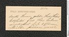 Nachlass Franz Steindachner, Visitenkarte von Paula Bankmann-Habig an Franz Steindachner, Inv.Nr. 25.02, Seite 1
